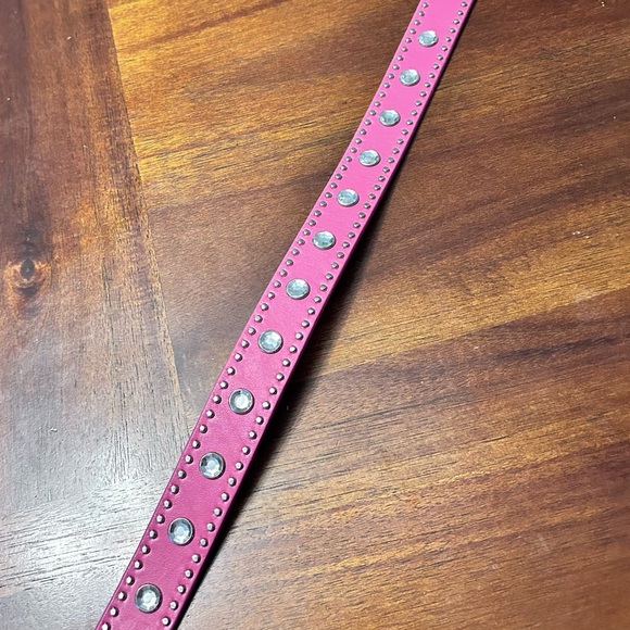 Girls Nocona Pink Western Leather Belt with Silver Horsehead Buckle - Picture 7 of 8